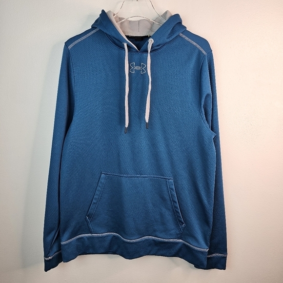Under Armour Teal-ish Blue Hooded Sweatshirt - Picture 1 of 10